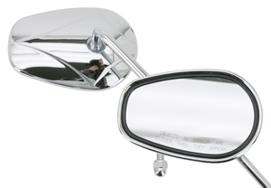 Retrovisor cromado con logotipo de diamante para motocicleta