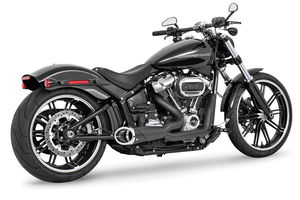 Escape Shorty 2-into-1 de acero negro para motocicleta custom