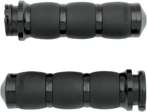 Par de puños Velvet Air 3-Ring de color negro con textura de tres anillos