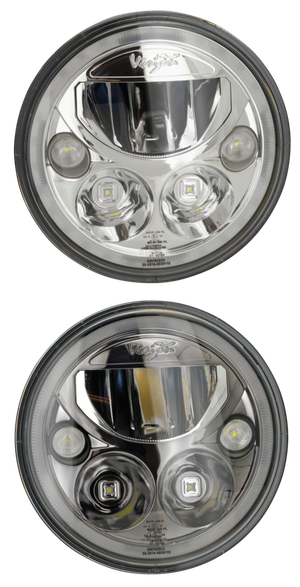 Faro LED circular de 7 pulgadas con aro halo blanco marca Vision-X