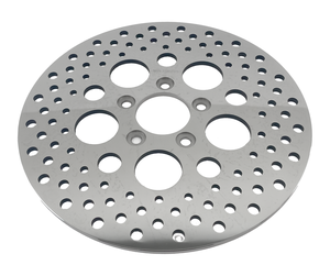 Par de rotores de freno de disco de acero inoxidable pulido con perforaciones