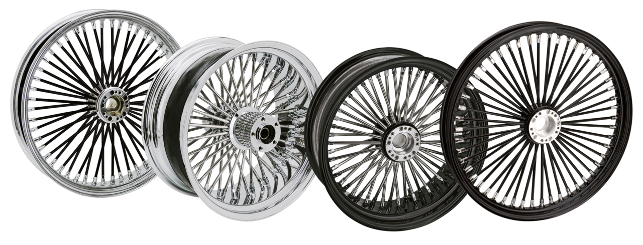 Ruedas radiales trenzadas Fat 50's de la marca Ride Wright para custom americanas