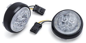 Inserciones de intermitente Fang de Ciro color negro mate para Harley-Davidson