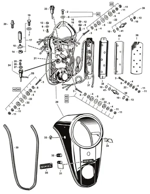 Panel de instrumentos vintage para motocicleta Harley-Davidson Knucklehead años 1947 a 1961