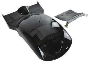 Guardabarros trasero negro para motocicleta Softail con sistema de reducción de velocidad integrado