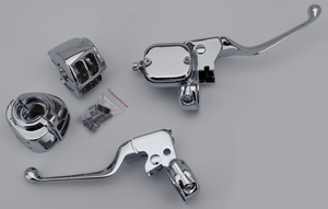 Kit de mandos de manillar cromados para Harley-Davidson