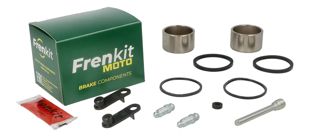 Superkit de reparación de pinza de freno con componentes internos visibles