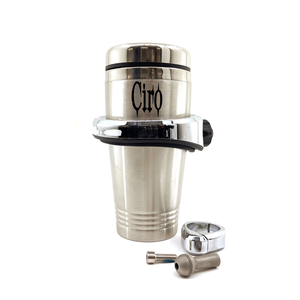 Portavasos Ciro negro para motocicleta con soporte para bebidas