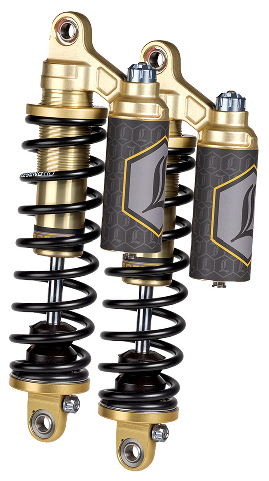 Par de amortiguadores traseros Legend Suspension Revo-Arc Piggyback ajustables