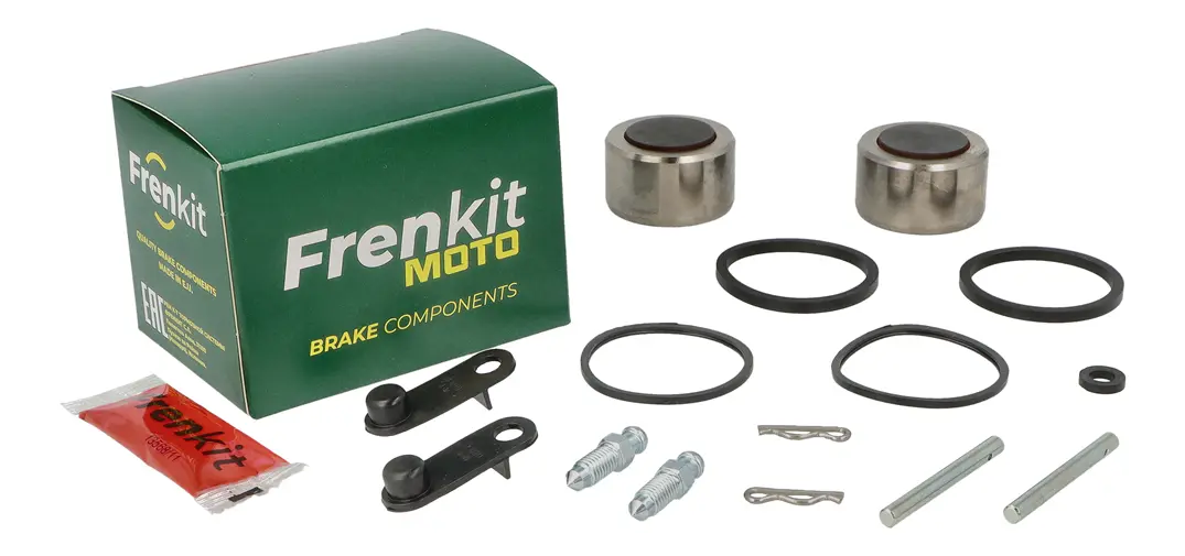 Superkit de reparación de pinza de freno con componentes internos visibles