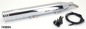 Par de silenciadores ajustables MCJ color negro mate para Harley-Davidson Softail