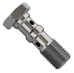 Tornillo de banjo doble metálico para conexión de latiguillo de freno de motocicleta