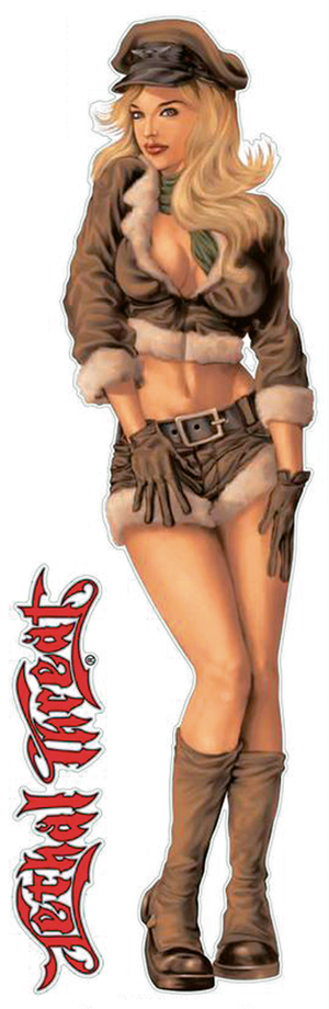 DISEÑOS Y PEGATINAS PARA DEPOSITOS "BIKE TATTOOS" DE LETHAL THREAT - Aviation Girl 3"x10" — B-stock