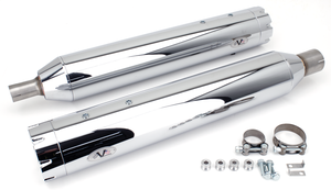 Par de silenciosos V-Performance montados en motocicleta Harley-Davidson Touring