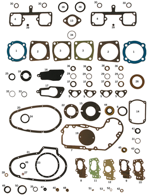 Kit de juntas, tóricas y retenes para motor Ironhead Sportster K KH XR