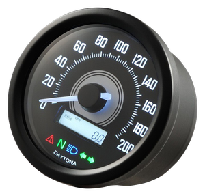 Velocímetro y tacómetro Daytona Velona de 60mm con esfera analógica