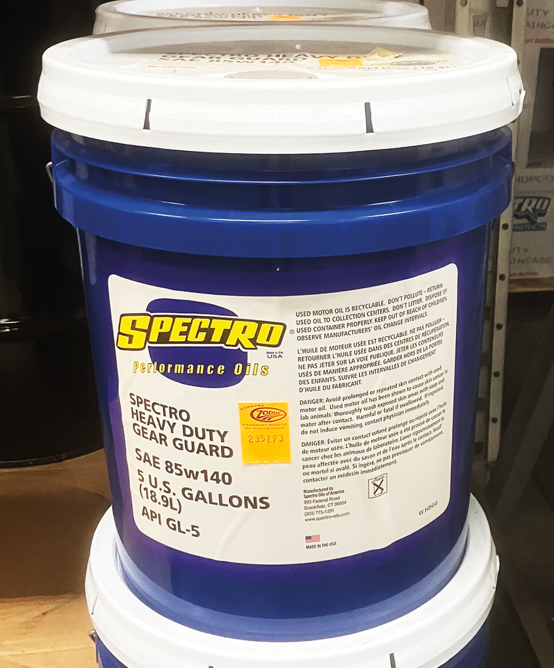 Envase de aceite de transmisión Spectro Premium Gear Guard SAE 85W-140 para motos