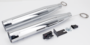 Tubos de escape ajustables MCJ color negro para motor Twin Cam en chasis Softail