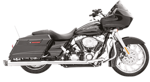 Sistema de escapes Racing True Dual instalado en motocicleta Harley-Davidson