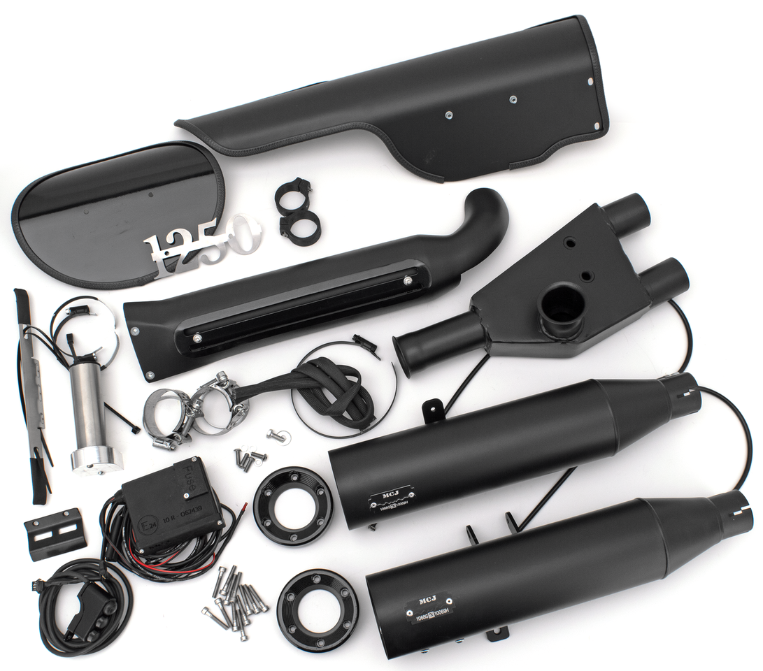 Escape regulable MCJ instalado en motocicleta Harley-Davidson Sportster S