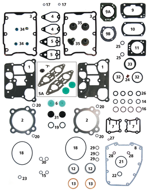 Kit de juntas de motor, retenes y tóricas para motores Twin Cam
