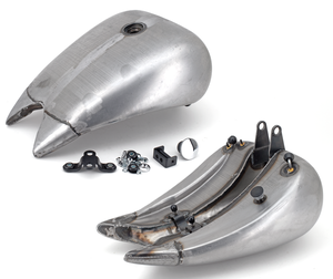 Depósito de gasolina de acero negro alargado 4 pulgadas para motocicleta Softail