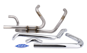 Par de colectores de escape Power Tune S&S instalados en un motor Harley-Davidson Touring