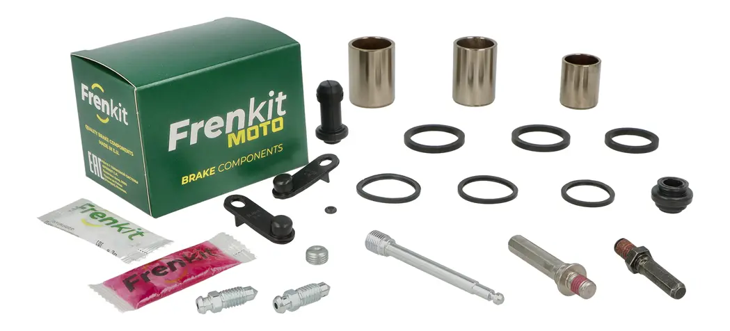 Superkit de reparación de pinza de freno con componentes internos visibles