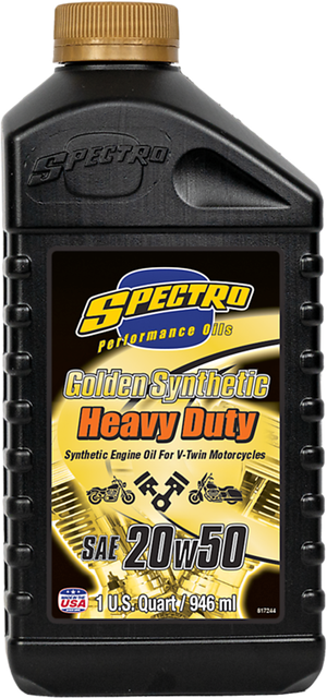 Botella de aceite sintético Spectro Golden SAE 20W50 para motocicletas