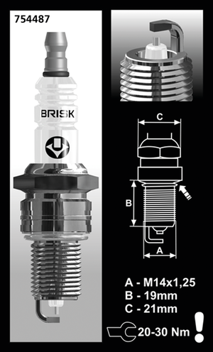 Juego de bujías BRISK para motocicleta