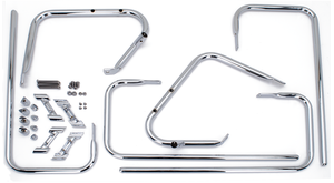 Par de protectores de alforjas estilo Dual Rail montados en los laterales de una motocicleta