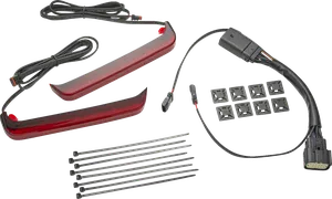 Luces traseras para alforjas instaladas en una motocicleta Harley-Davidson