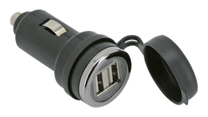 Conector USB para toma de encendedor de cigarrillos en color negro