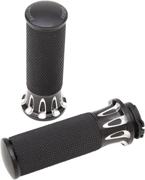 Par de puños Deep Cut Fusion con acabado negro mate para manillar de motocicleta