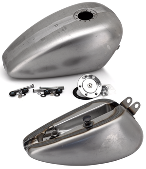 Depósito de gasolina negro estilo King para motocicleta Harley-Davidson Sportster con cantos alisados