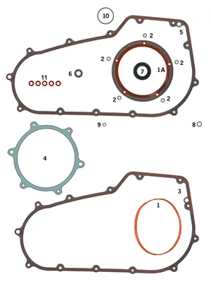 Kit de juntas, o-rings y retenes para la caja de primaria de motor Twin Cam de 6 velocidades