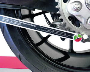 Medidor de desgaste de cadena analógico para motocicletas