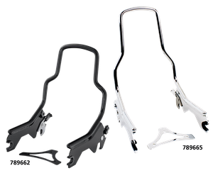 Barras de respaldo desmontables instaladas en motocicleta Softail