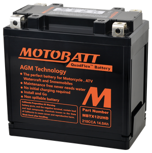 Batería Motobatt AGM Quadflex vista frontal