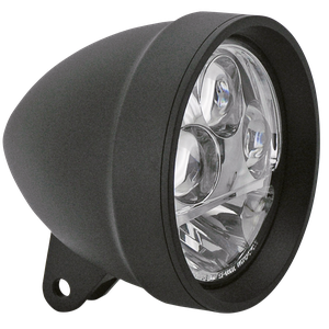 Faro delantero LED Intense negro con lente clara para motocicleta