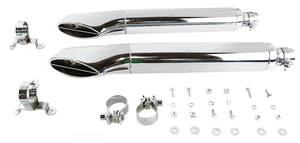 Par de silenciosos estilo Turn-Out cromados para motocicleta Harley-Davidson Touring