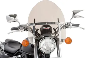 Parabrisas Mini Police montado en el manillar de una motocicleta