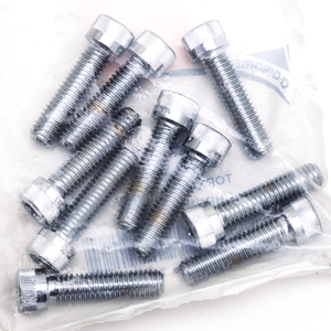 Conjunto de tornillos con cabeza hexagonal Torx y superficie cromada brillante