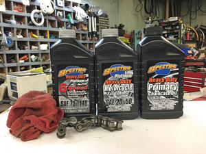 Botella de aceite Spectro para cadena primaria y transmisión de motocicleta