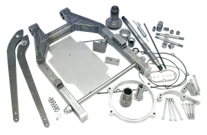 Kit de basculante Wide-Ass instalado en motocicleta Harley-Davidson Dyna