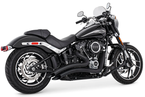 Manillar negro con diseño de radio de curvatura pronunciado para motocicleta custom