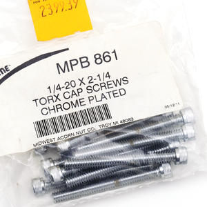 Surtido de tornillos con cabeza Torx y acabado cromado brillante