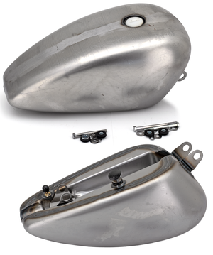 Depósito de gasolina negro estilo King para motocicleta Harley-Davidson Sportster con cantos alisados
