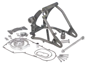 Kit basculante Wide-Ass instalado en motocicleta Harley-Davidson Softail modelo 1986-1999
