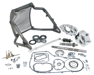 Kits de basculantes curvados TON Pels Signature Series para transmisión lado derecho en Softail